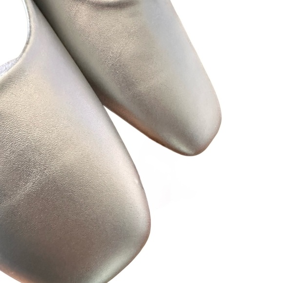 C. Paravano Women's T-Strap Comfort Square Toe Ballet Flats Size 11-11.5 Silver - Picture 8 of 9